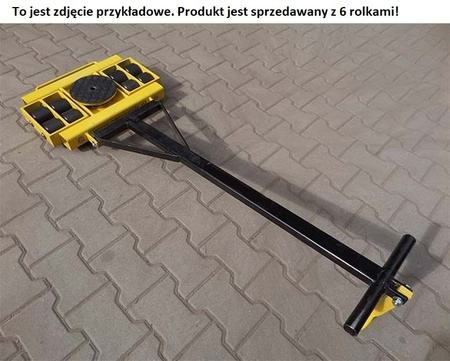 Wózek skrętny z otworem fi 21 w płycie nośnej, 6 rolkowy, rolki: 6x kompozyt (nośność: 7 T) 12267432