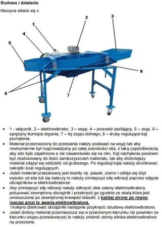 Przesiewacz jednopokładowy (powierzchnia robocza sita: 0,5 m2) 35276158
