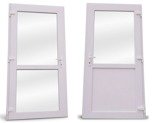 Drzwi zewnętrzne sklepowe (kolor: biały, strona: prawa, szerokość: 110 cm)