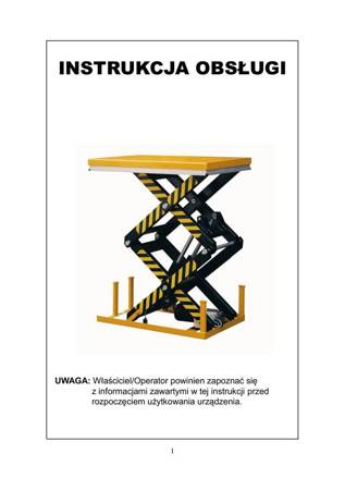 Stacjonarny stół podnośny (udźwig: 1000 kg, wymiary platformy: 1300x820mm, wysokość podnoszenia min/max: 305-1780 mm) 310558